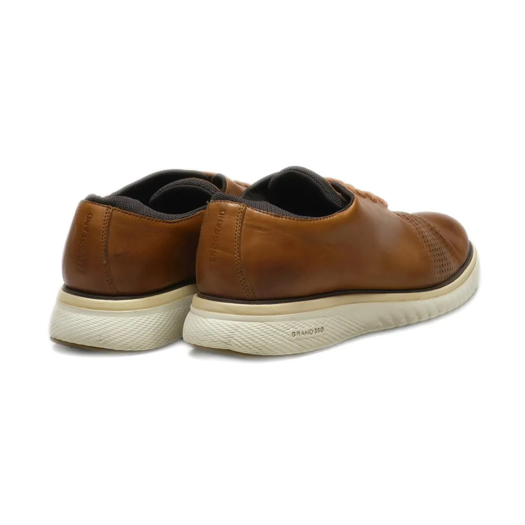 Cole Haan Casual Lace Ups Leather Gold Colour For Men