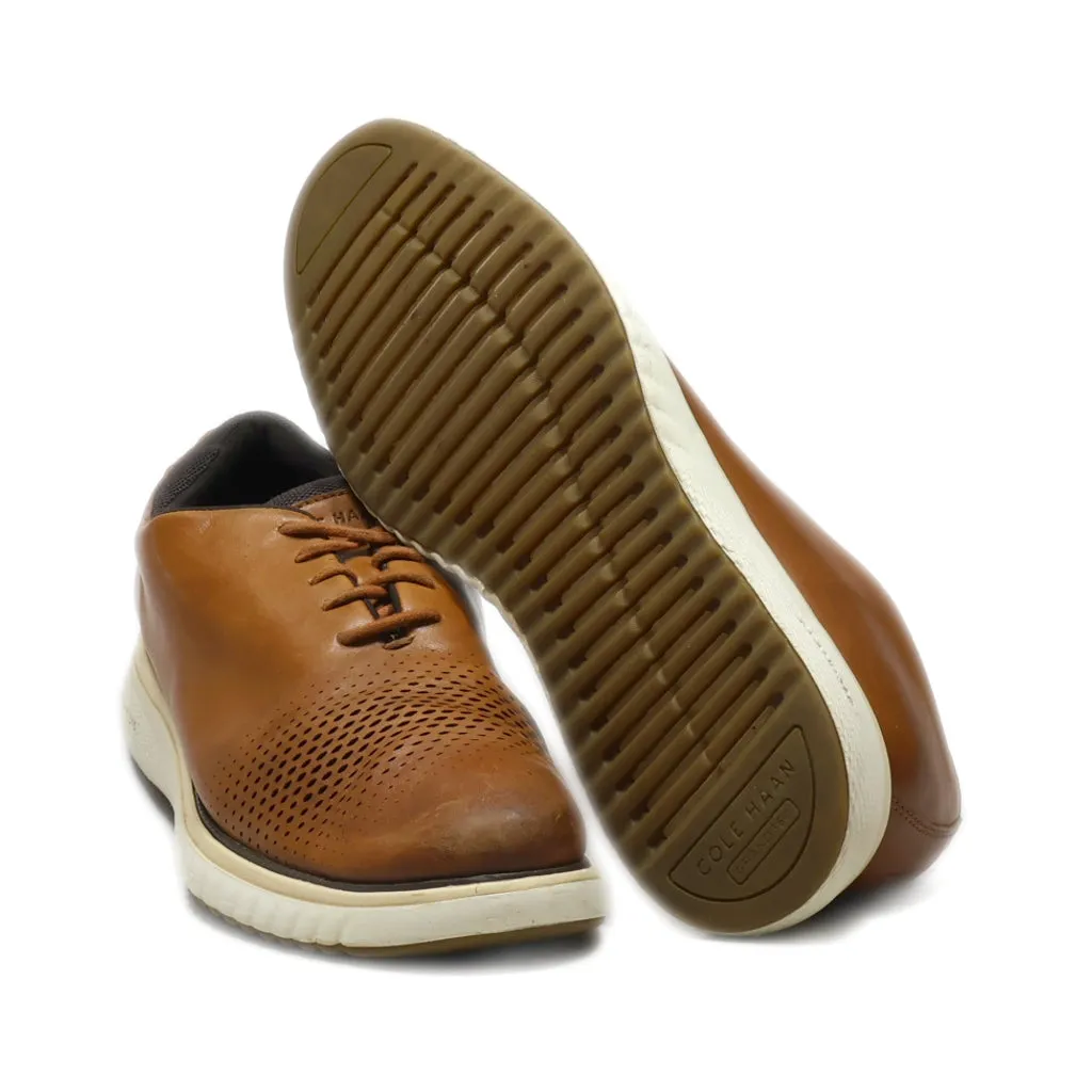 Cole Haan Casual Lace Ups Leather Gold Colour For Men