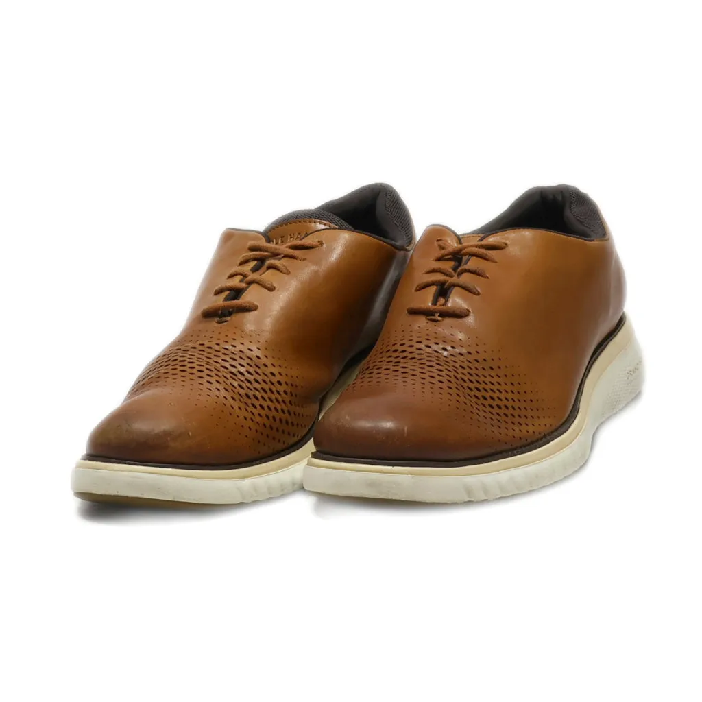 Cole Haan Casual Lace Ups Leather Gold Colour For Men