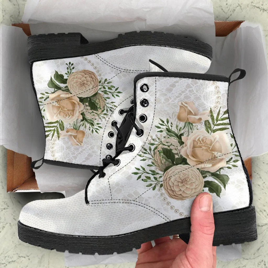 Combat Boots - Beautiful Flowers #24 | Custom Shoes, Women's Boots, Aesthetic Shoes, Boho Shoes, Vintage Style Shoes, Sorority Shoes