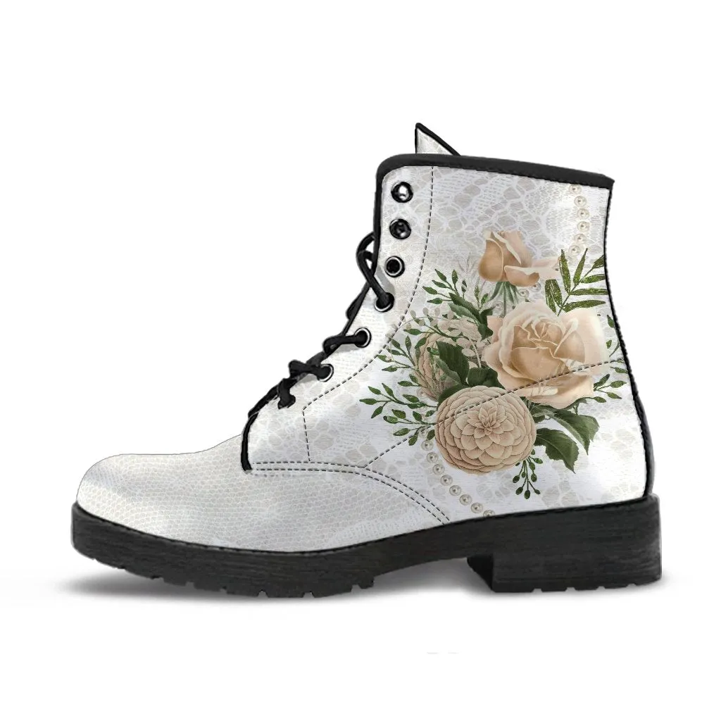 Combat Boots - Beautiful Flowers #24 | Custom Shoes, Women's Boots, Aesthetic Shoes, Boho Shoes, Vintage Style Shoes, Sorority Shoes