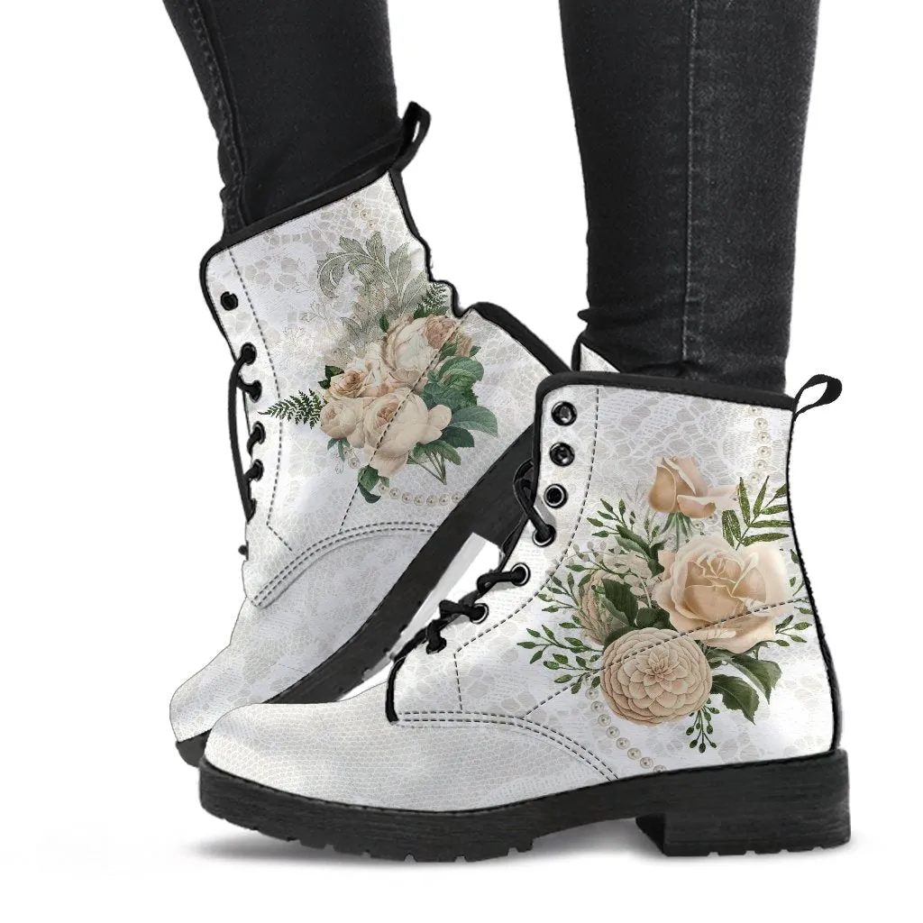Combat Boots - Beautiful Flowers #24 | Custom Shoes, Women's Boots, Aesthetic Shoes, Boho Shoes, Vintage Style Shoes, Sorority Shoes