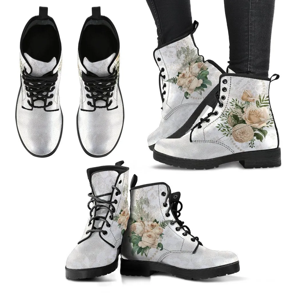 Combat Boots - Beautiful Flowers #24 | Custom Shoes, Women's Boots, Aesthetic Shoes, Boho Shoes, Vintage Style Shoes, Sorority Shoes
