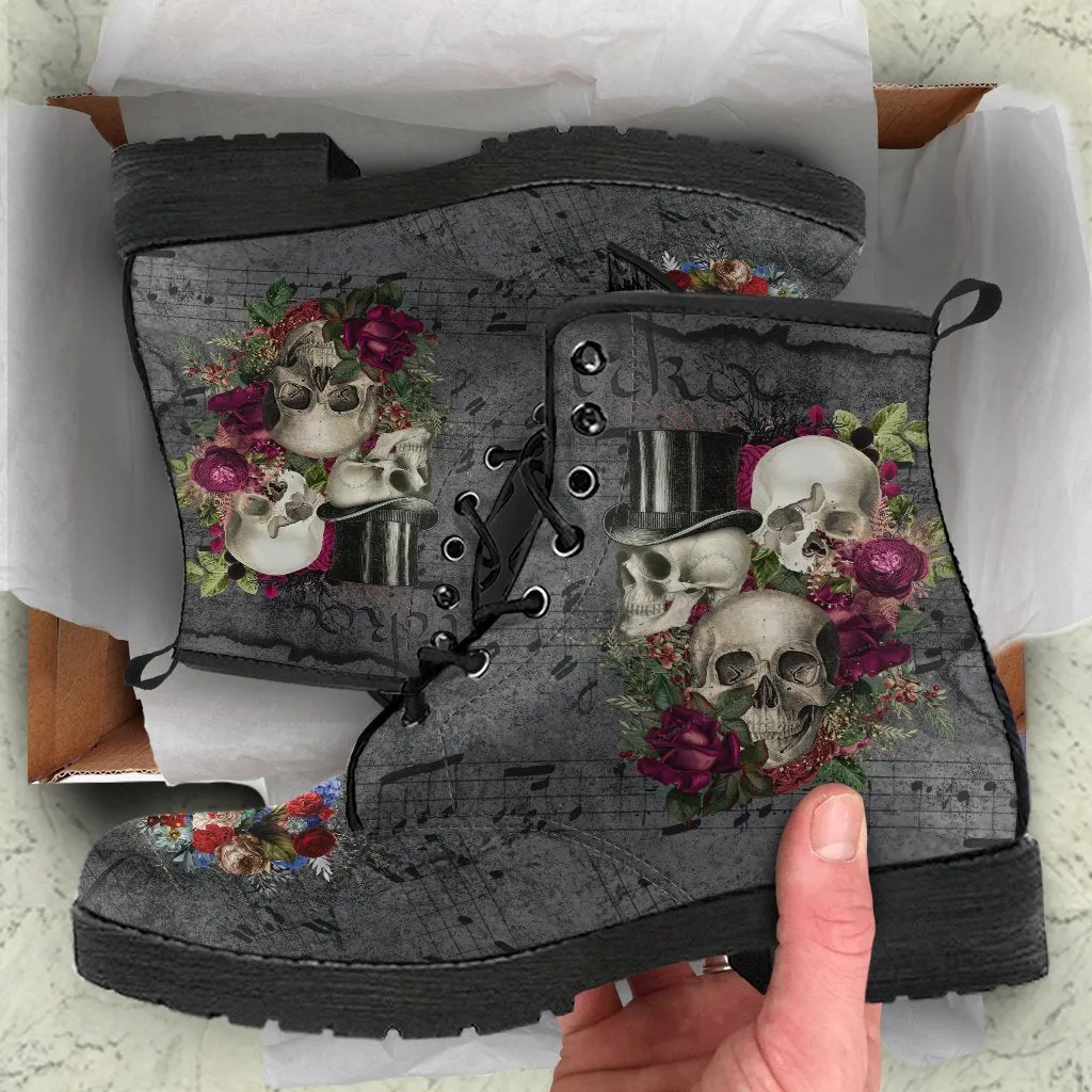 Combat Boots - Goth Shoes #22 | Vegan Leather Lace Up Boots Women, Custom Shoes