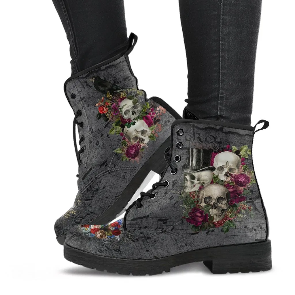 Combat Boots - Goth Shoes #22 | Vegan Leather Lace Up Boots Women, Custom Shoes