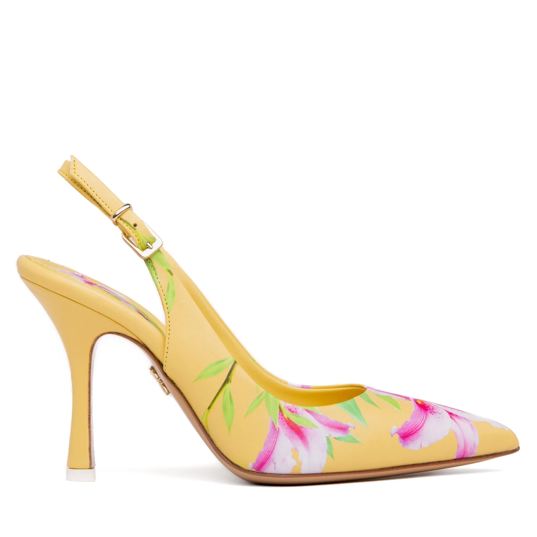 Conica Blue Printed Leather Slingback