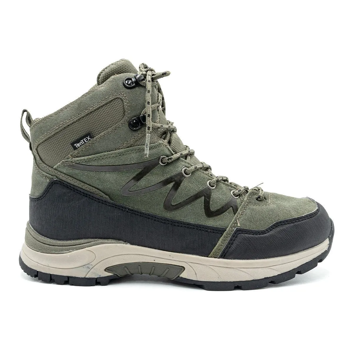 Crane Hiking Boots Leather Green Colour For Men