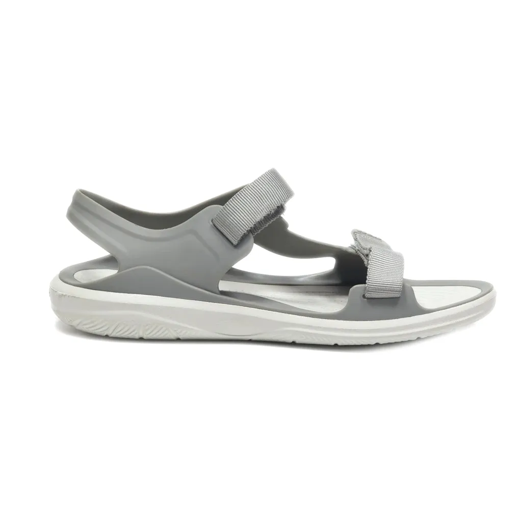 Crocs Flat Sandals Rubber Grey Colour For Women