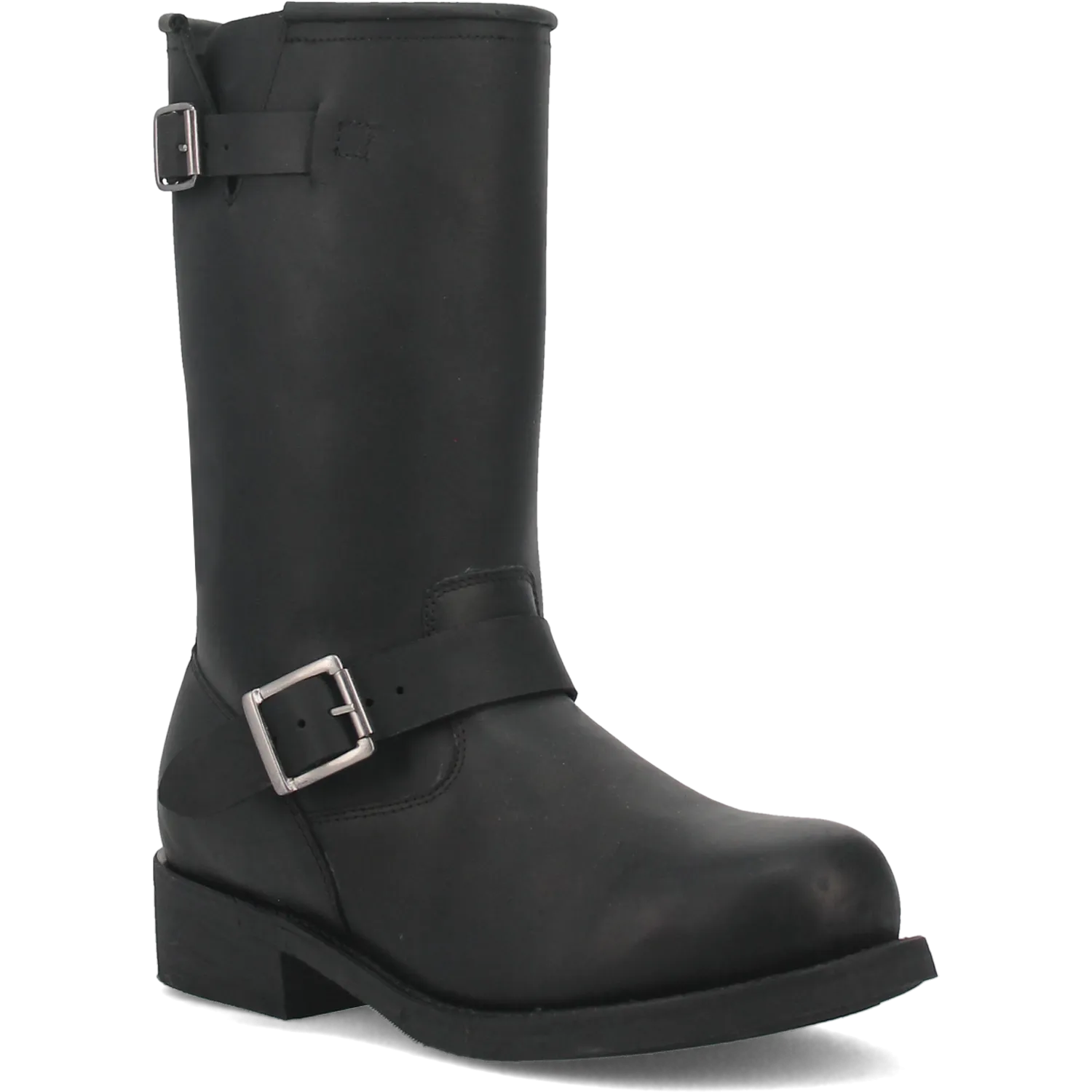 Dingo Black Round Toe Harness Boots for Men