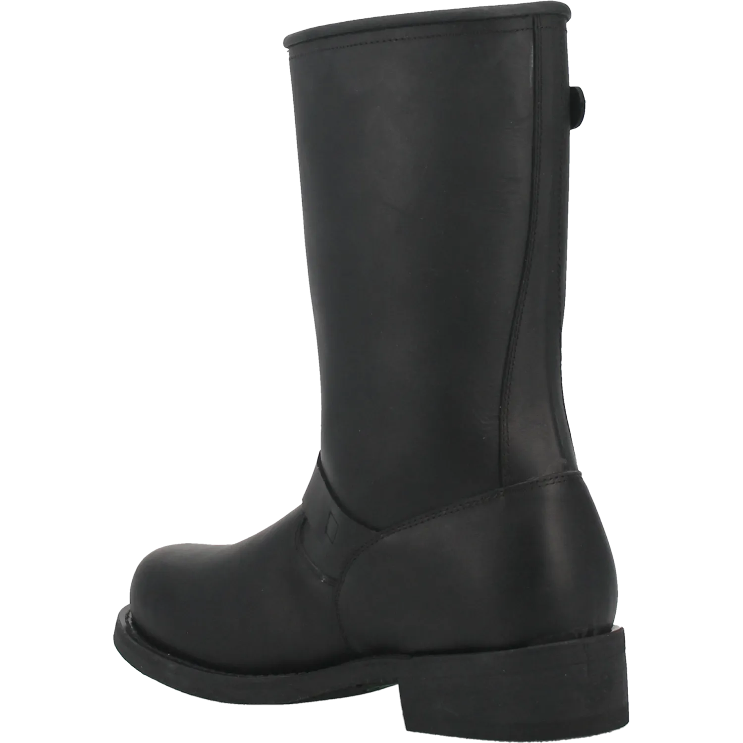Dingo Black Round Toe Harness Boots for Men