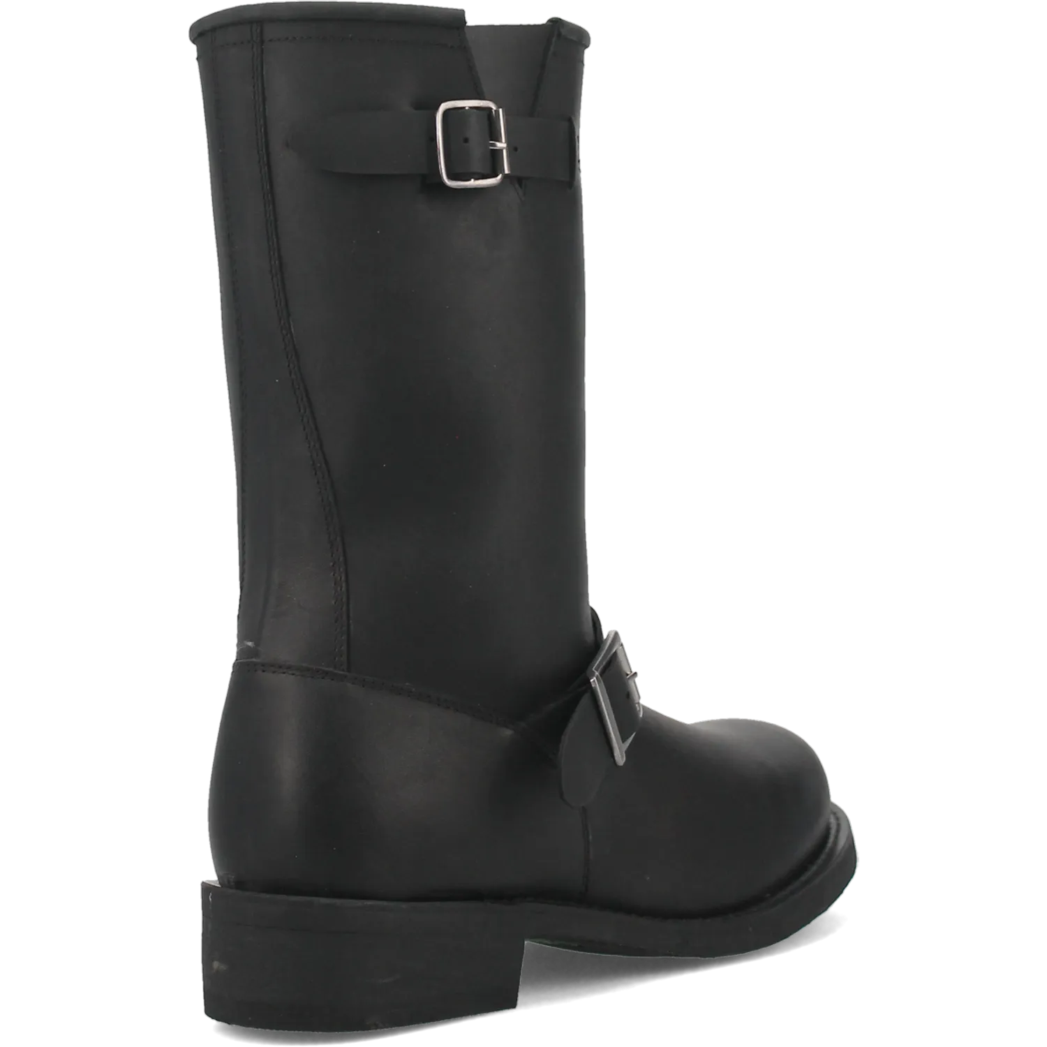 Dingo Black Round Toe Harness Boots for Men