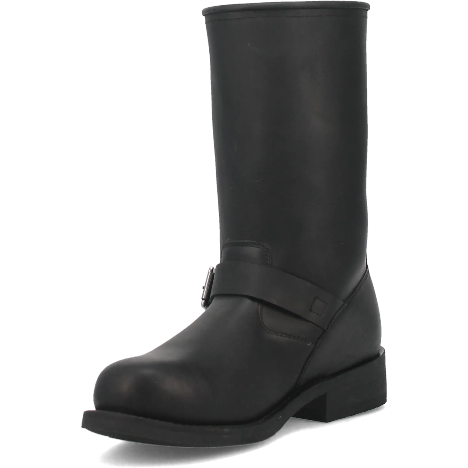 Dingo Black Round Toe Harness Boots for Men