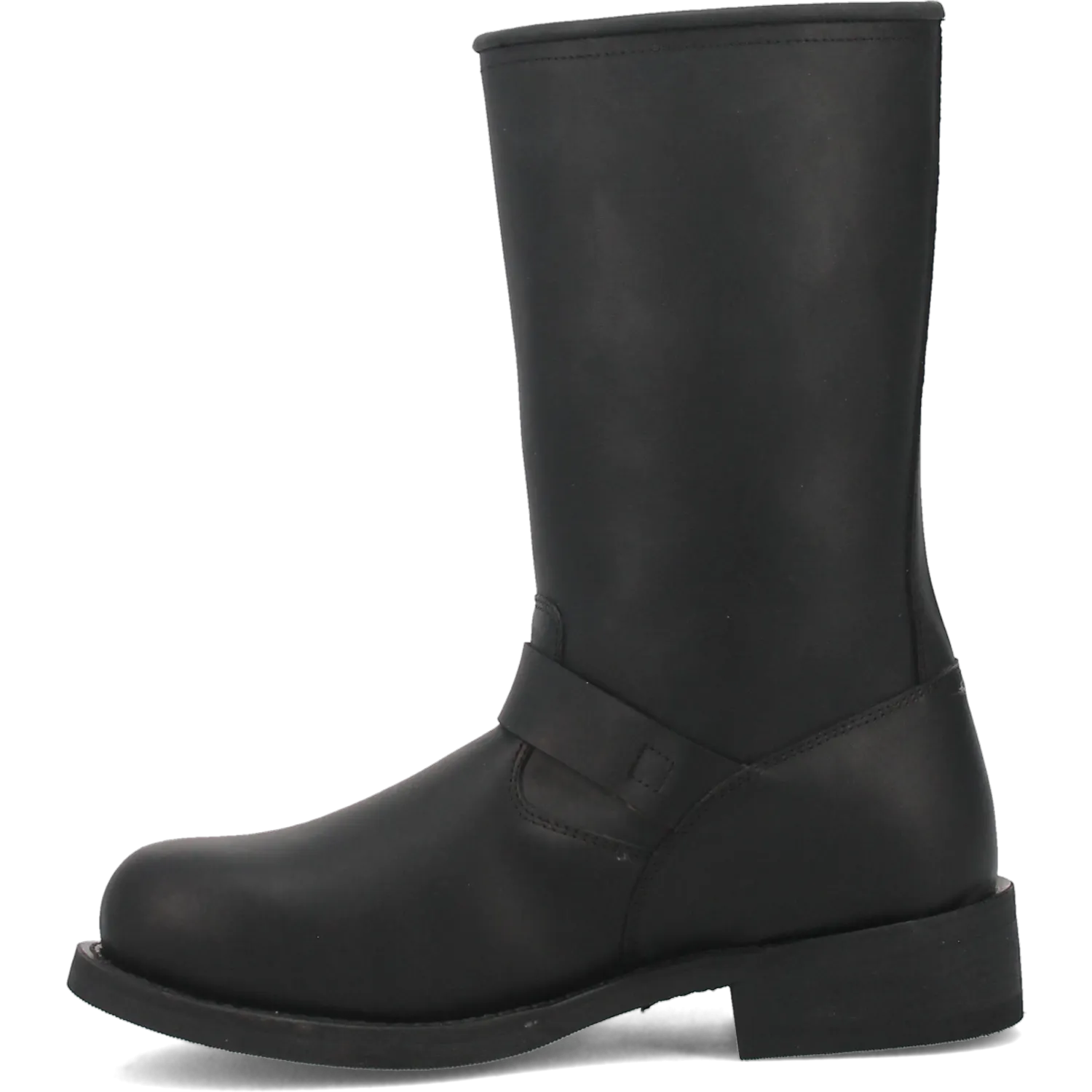 Dingo Black Round Toe Harness Boots for Men