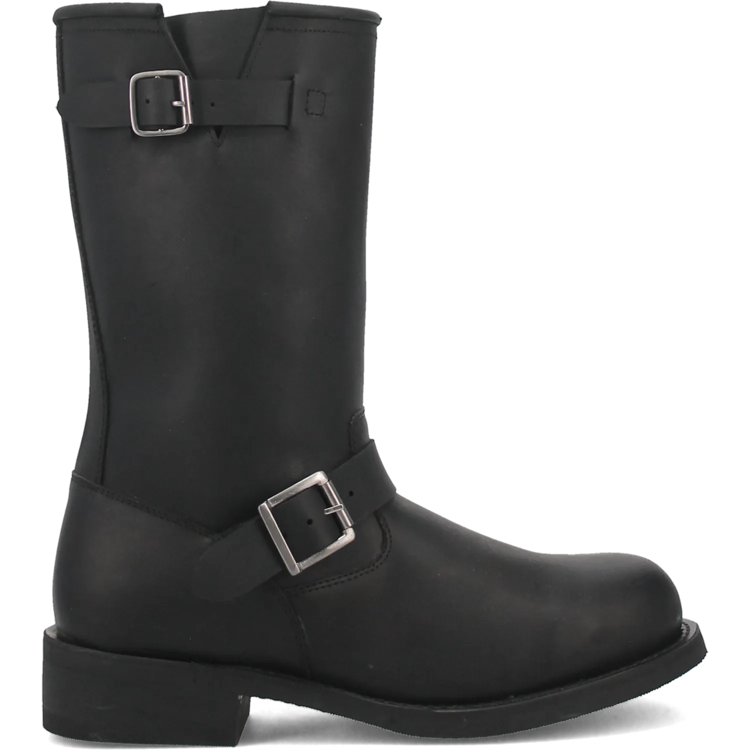 Dingo Black Round Toe Harness Boots for Men