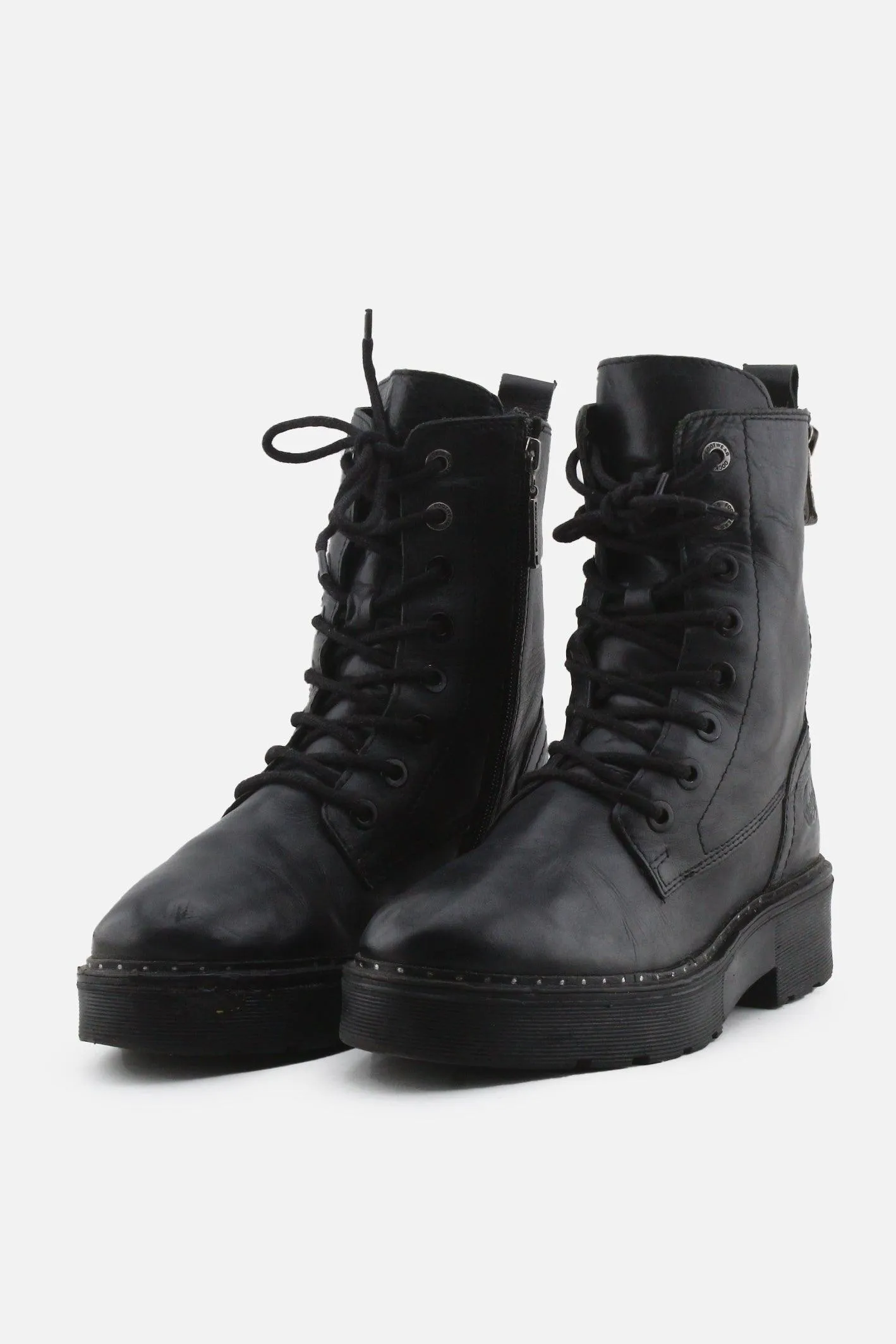 Docker's Zipper Laces Combat Ankle Boots | 100% Authentic Leather