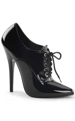 DOMINA-460 Black Patent Lace-Up Heel