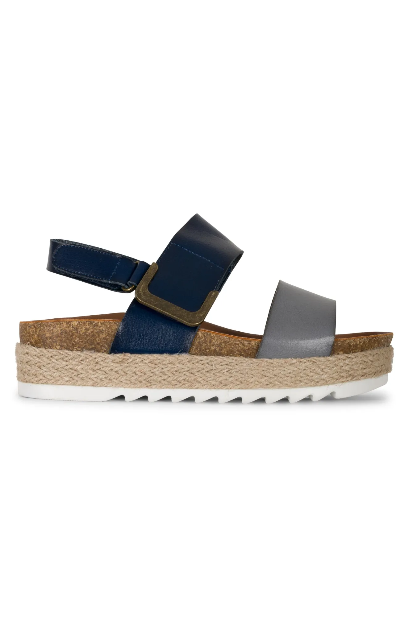 Double strap Sandal with velcro | GREY | DEANNA AB