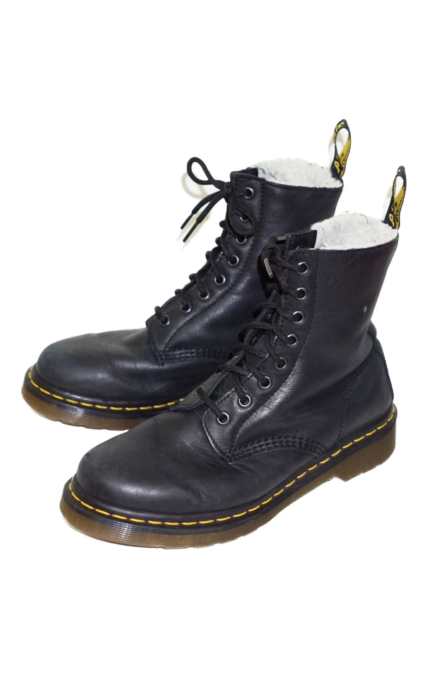 DR. MARTENS Serena Fur Lined Black Boots
