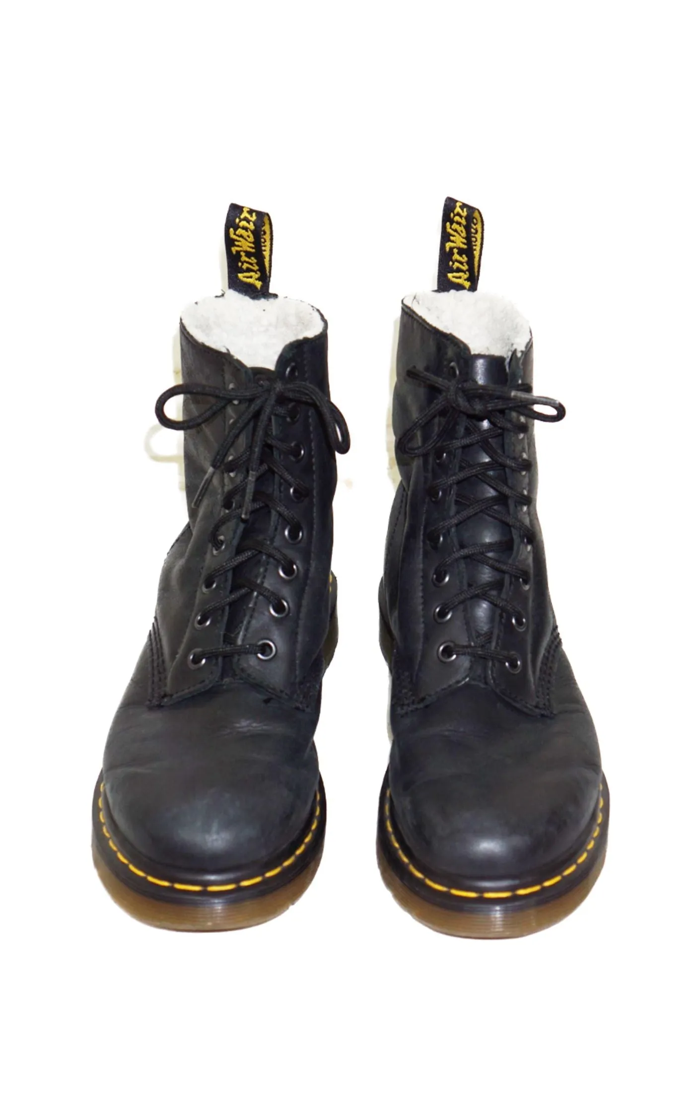 DR. MARTENS Serena Fur Lined Black Boots