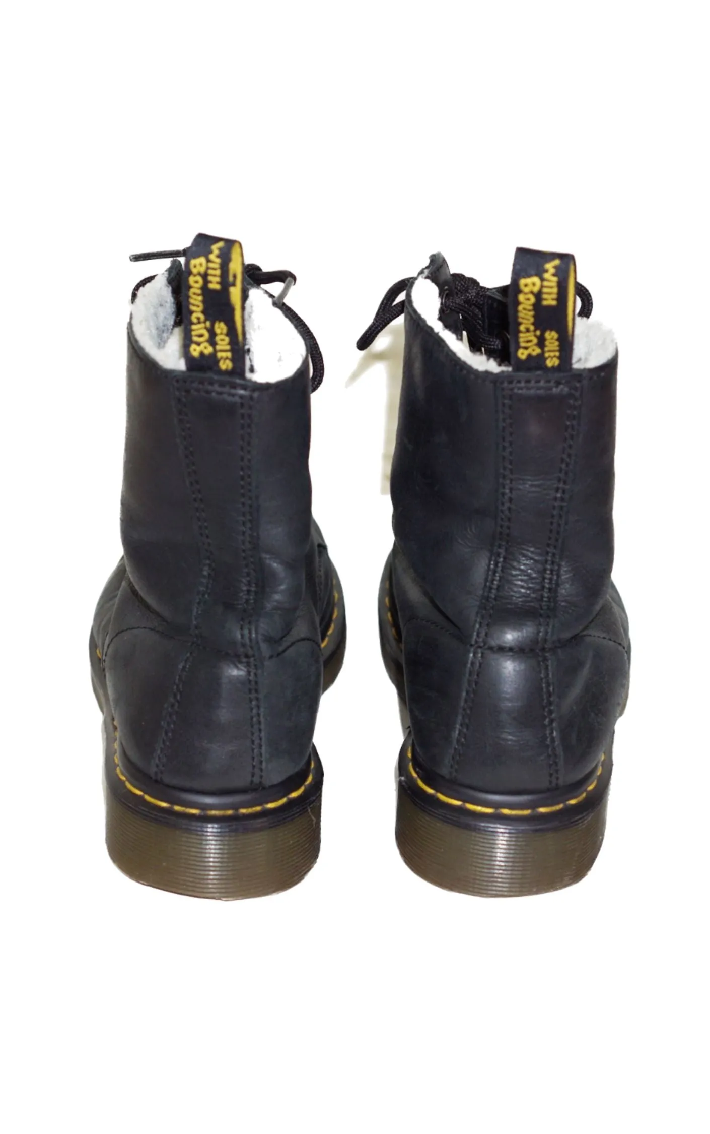DR. MARTENS Serena Fur Lined Black Boots