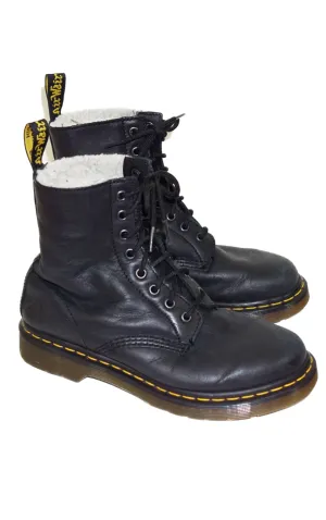 DR. MARTENS Serena Fur Lined Black Boots