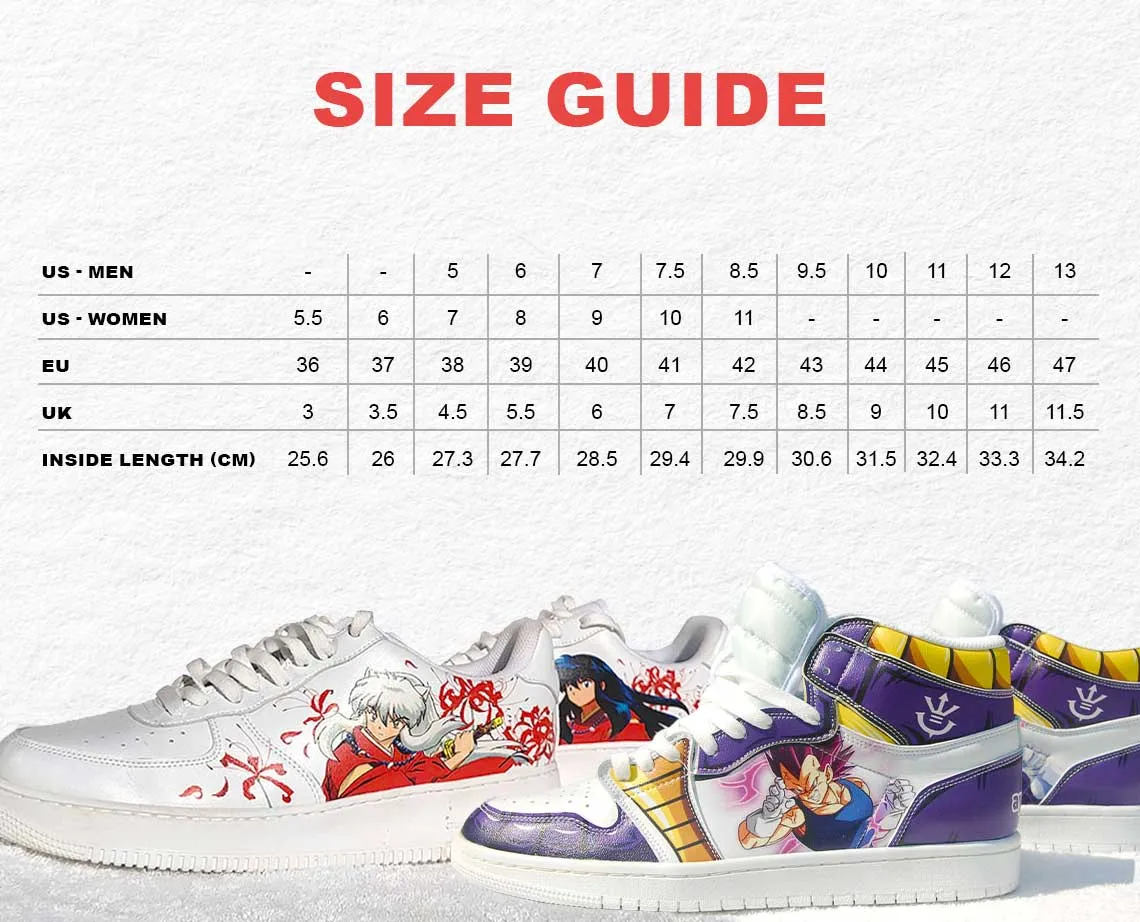 Dragon Ball Z Master Roshi and Oolong YZ White Anime Shoes