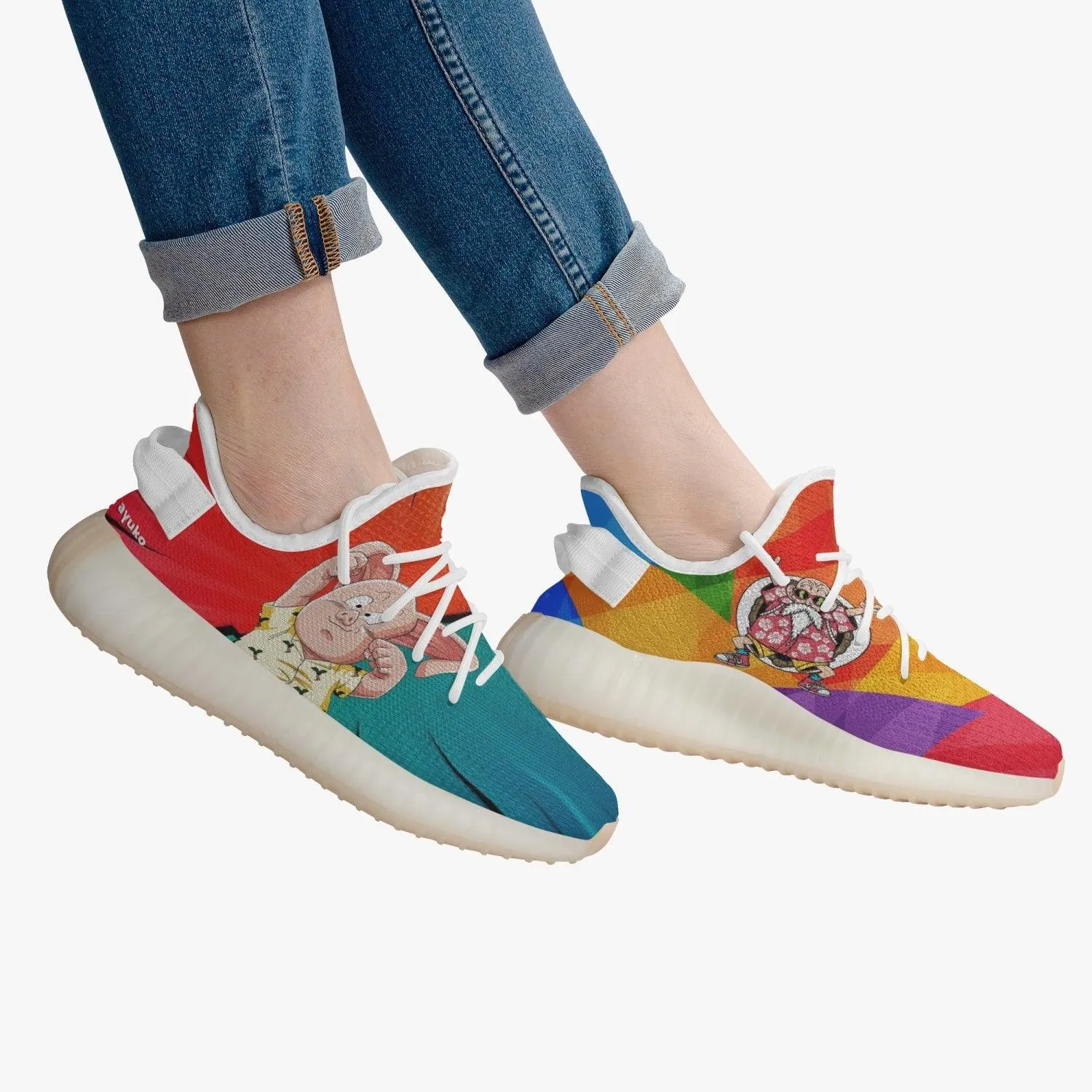 Dragon Ball Z Master Roshi and Oolong YZ White Anime Shoes