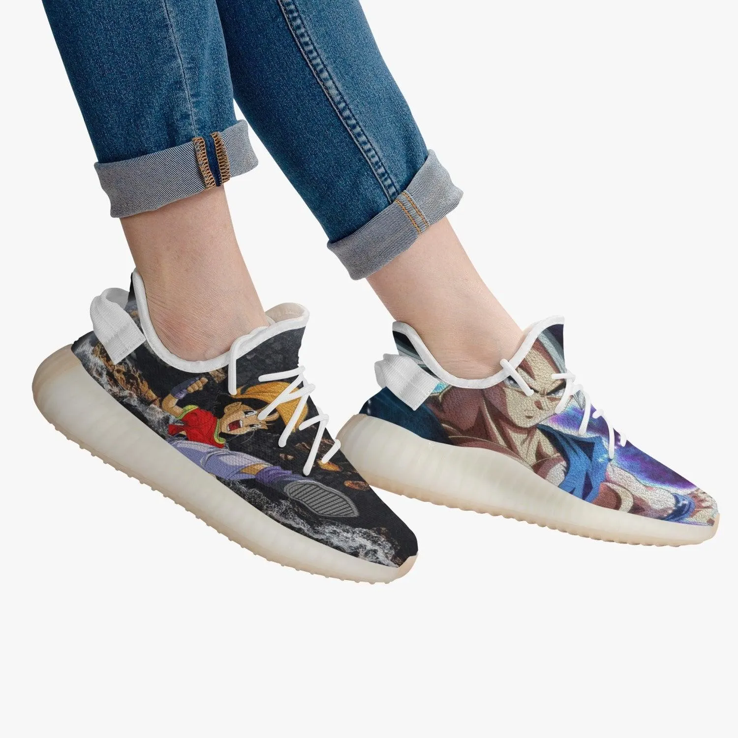 Dragon Ball Z Son Goku and Videl YZ White Anime Shoes