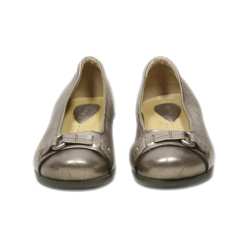 Ecco Slip Ons Leather Gold Colour For Women