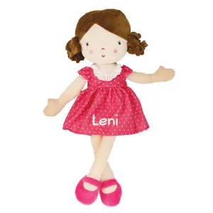 Embroidered Plush Doll 18" Brunette Amelia