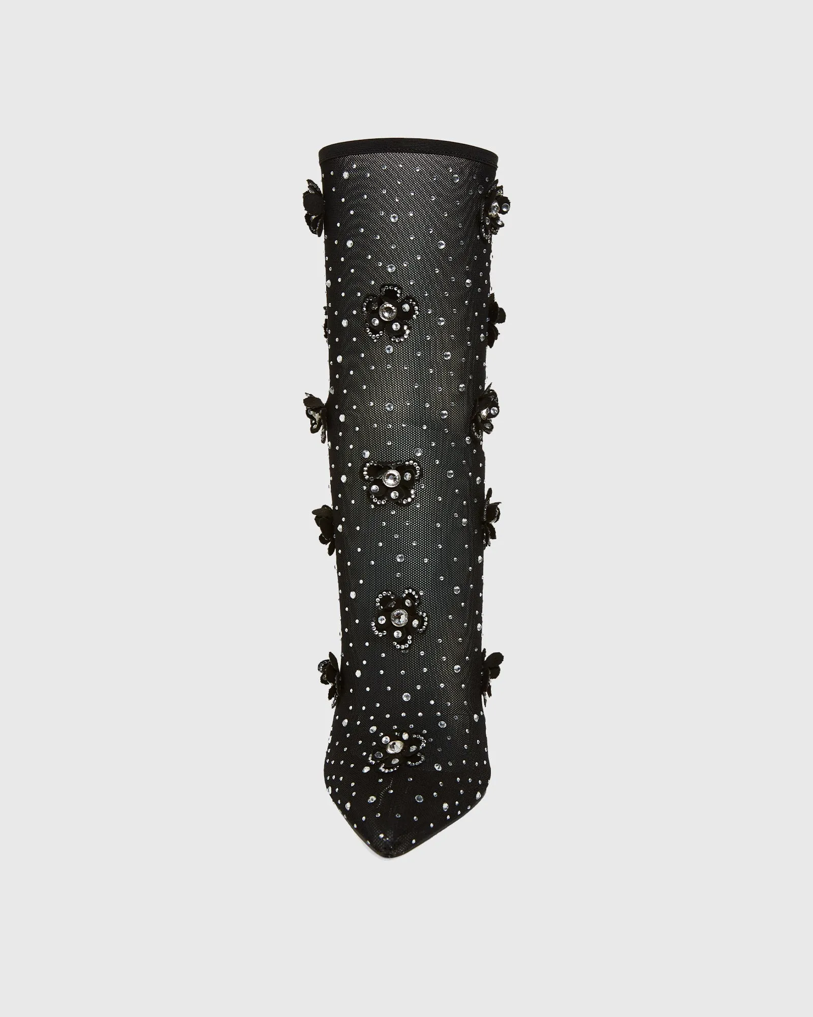 Eufemia Rhinestone Flower Mesh Mid Calf Boots