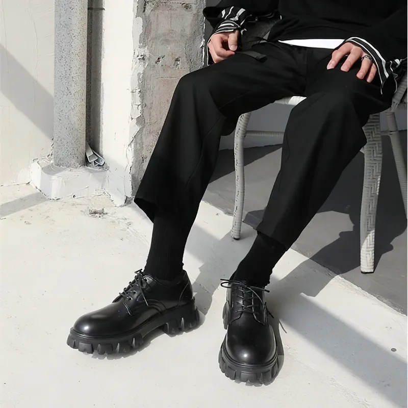 Fashion Casual Men's Shoes Of Thick Heel / Leather Derby Of Flatform Heighten