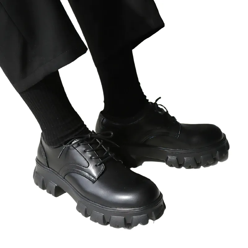 Fashion Casual Men's Shoes Of Thick Heel / Leather Derby Of Flatform Heighten