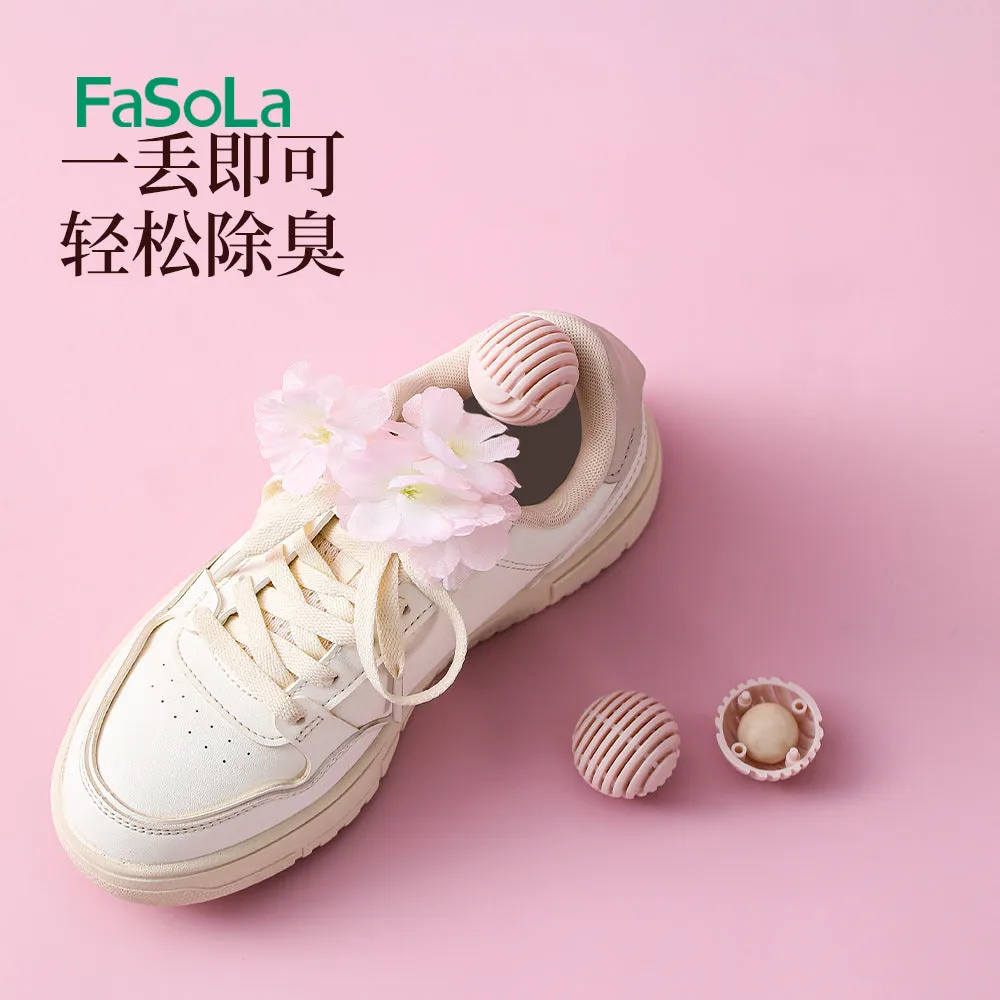 FaSoLa Shoe Deodorant Balls - Sakura White Peach Scent, Pink, 6 Pieces