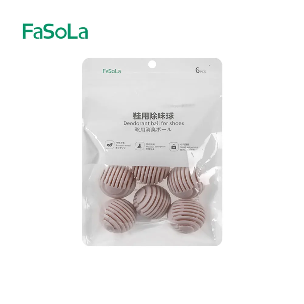 FaSoLa Shoe Deodorant Balls - Sakura White Peach Scent, Pink, 6 Pieces