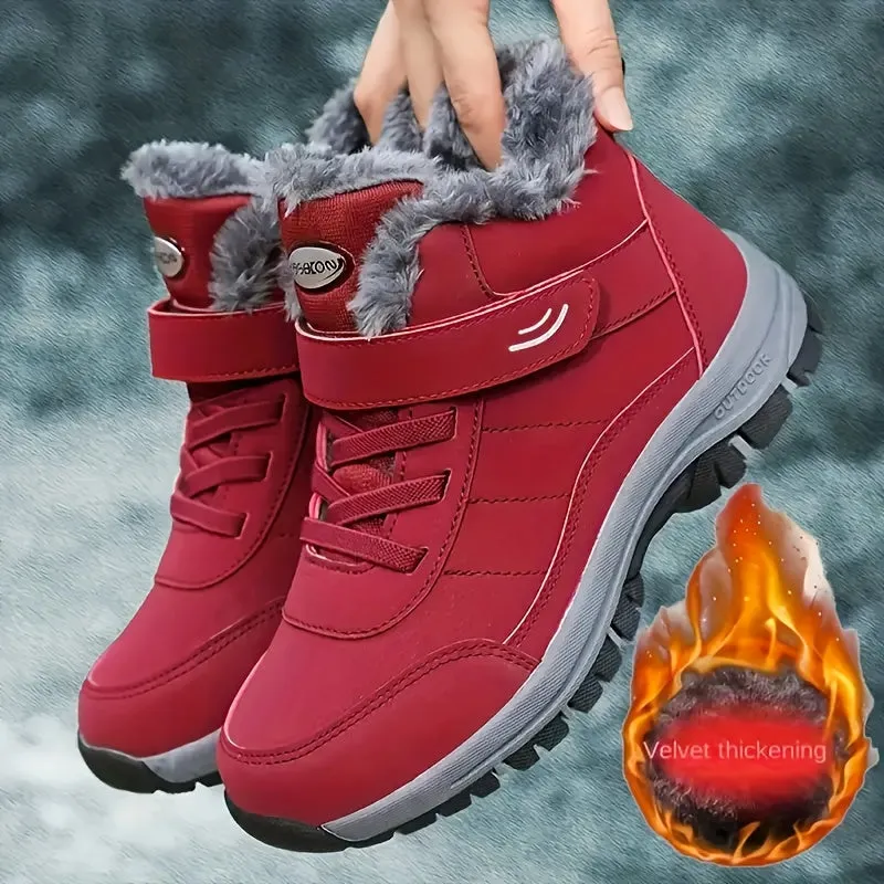 Faywellme CozyFit Women's Winter Snow Boots - Waterproof, Non-Slip, Warm Fleece-Lined High Tops for Hiking & Casual Wear