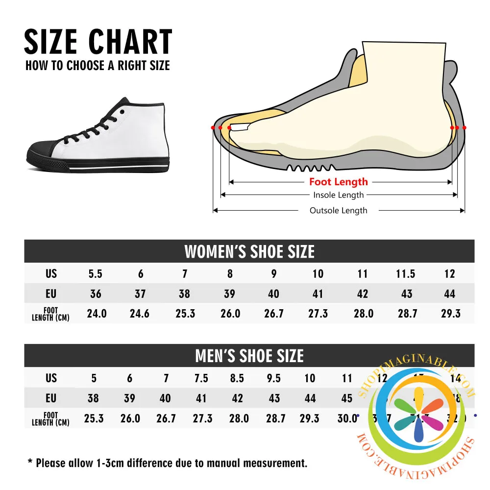 Flower Power Ladies High Top Canvas Shoes