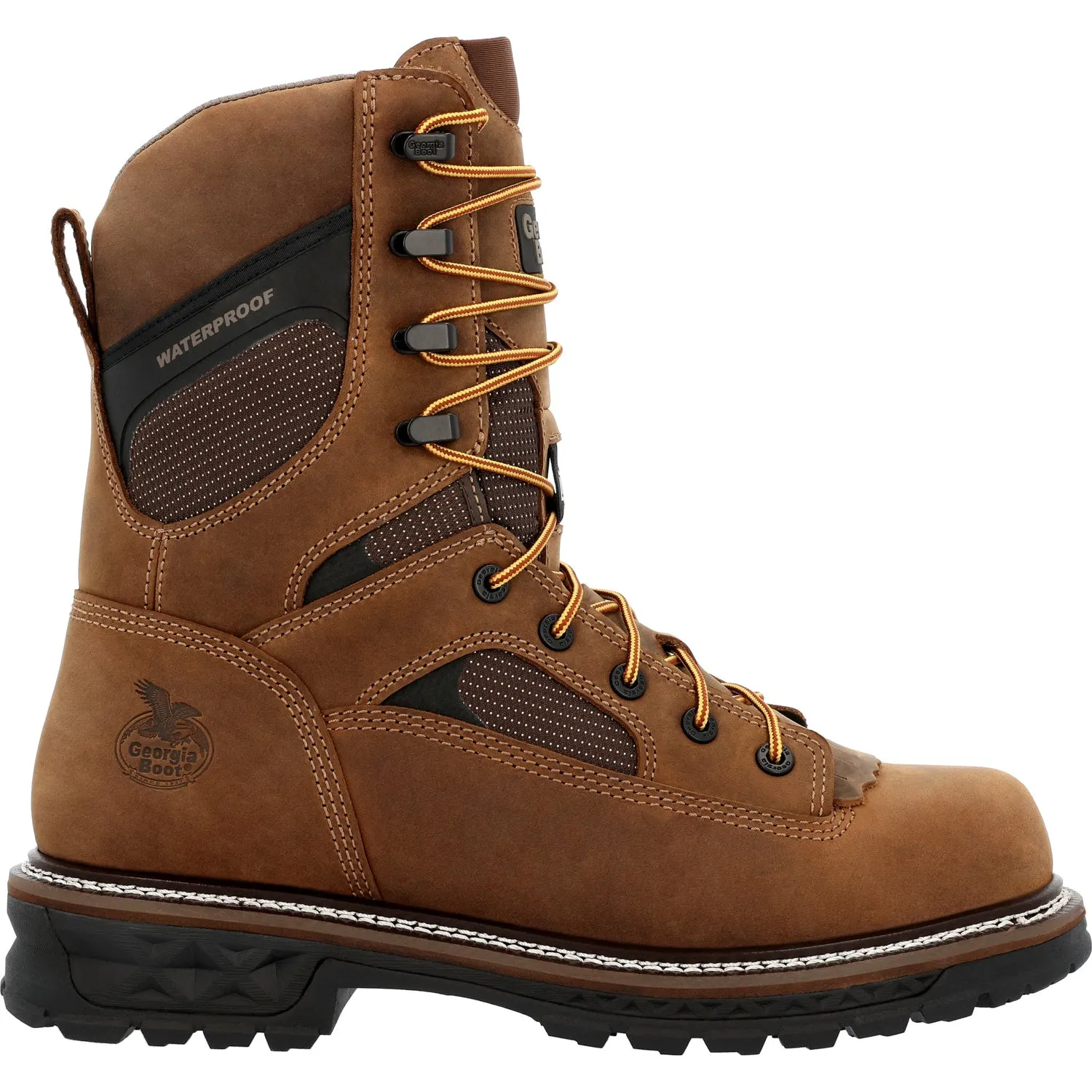 Georgia Mens LTX Logger 9in WP CT Brown Leather Work Boots