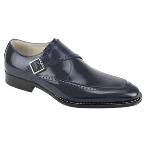 Giovanni Blue Men's Shoes Monkstrap Genuine Calfskin Leather STYLE: AMATO