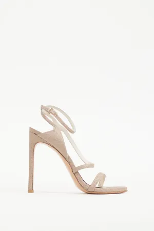 Gold Glitter Sensual Sandal Heel
