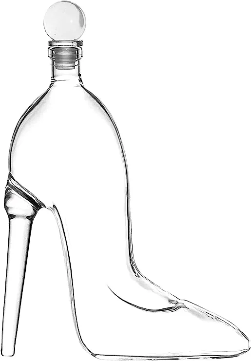 Heel Stiletto High Heels Shape Decanter Whiskey and Wine Decanter with Stopper - Handcrafted High Heel Decanter for Wine Liquor Rum Bourbon Tequila, Elegant Decanter Gifts for Women - Copyright Design by The Wine Savant