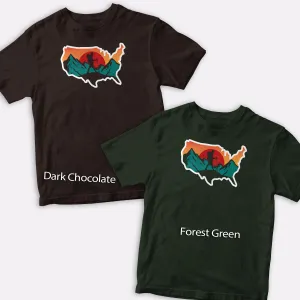 Hike USA T-Shirt, 100% Cotton, S-XXL, Adult Unisex Tshirt