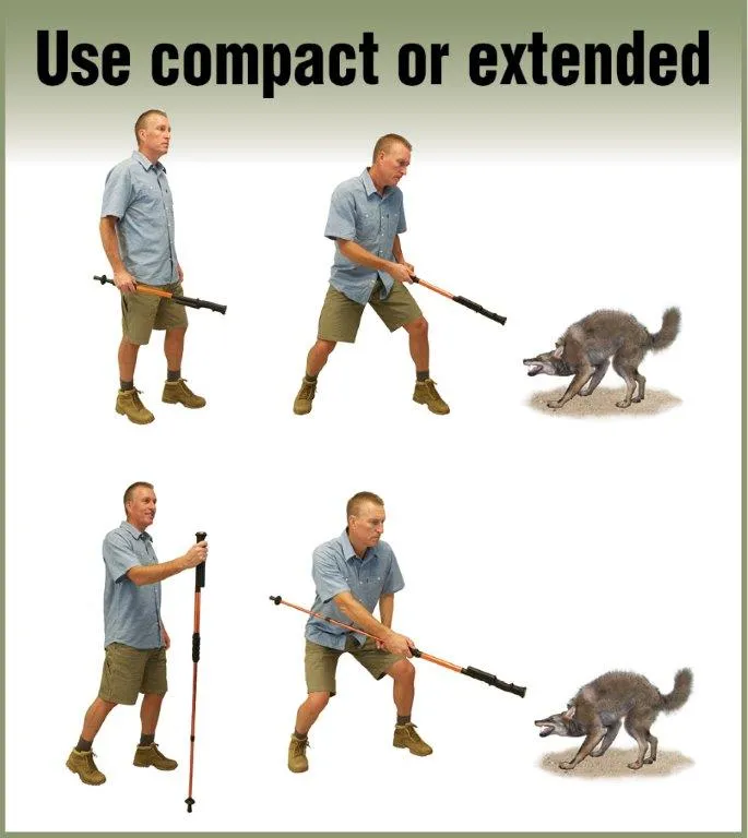 Hike'n-Strike - Hiking Staff with Stun Device and Flashlight