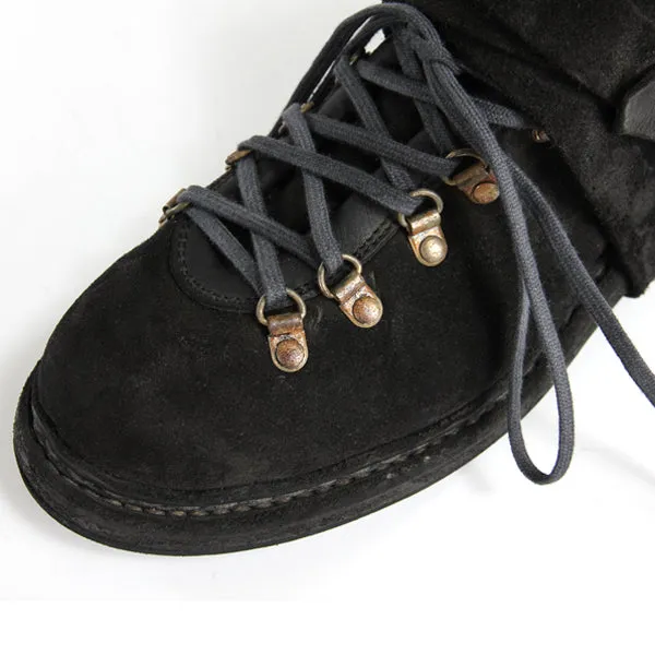 HIKING BOOTS CALF REVERSE BLACK