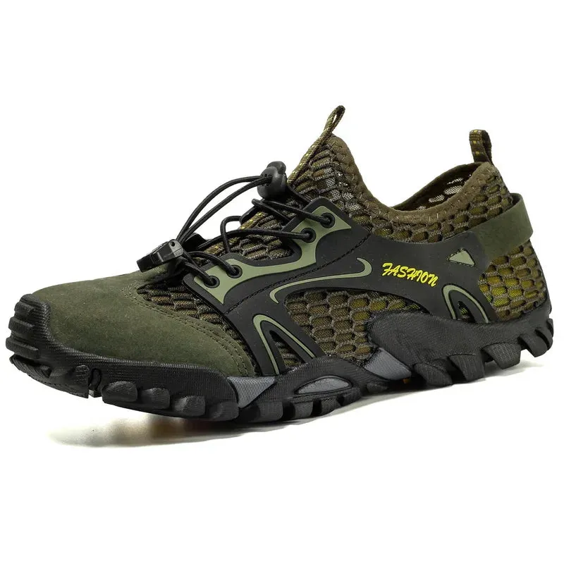 Hnzxzm Men's Sandals Non-slip Breathable Wading Creek Shoes Casual Summer Hiking Mesh Outdoor Shoes Large Size 38-50 Size Shoes