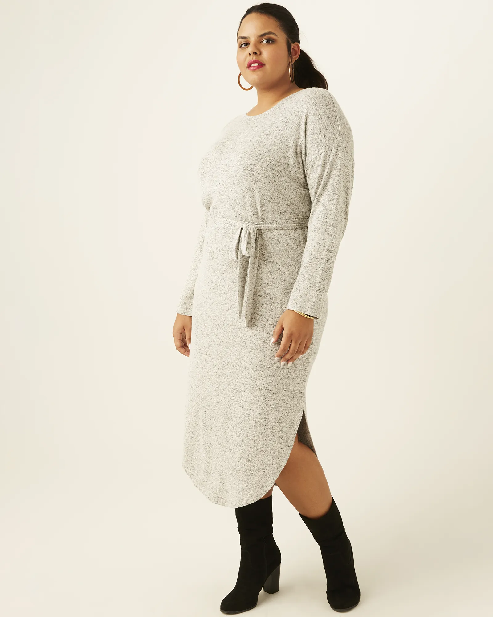 Jadis Tie-Waist Midi Dress | Charcoal Grey