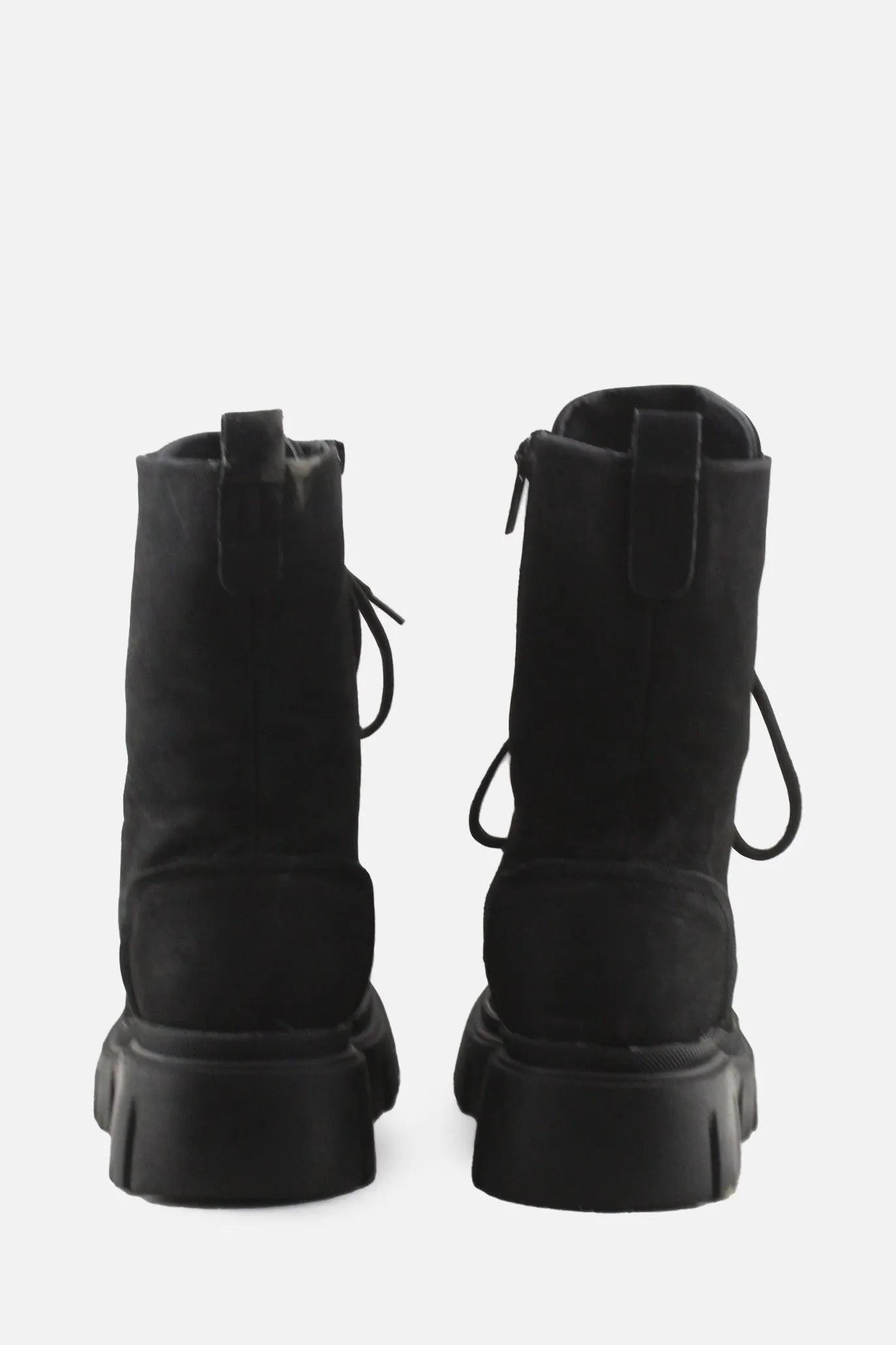 Jenny Fairy Zipper Laces Combat Boots | Suede