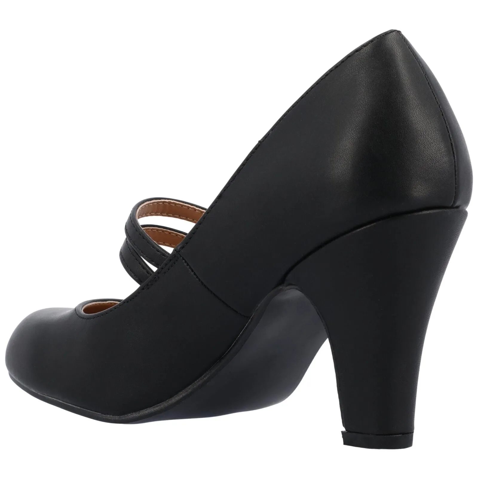 Journee Collection Womens Windy Round Toe Block Heel Mary Jane Pumps Black 7.5M