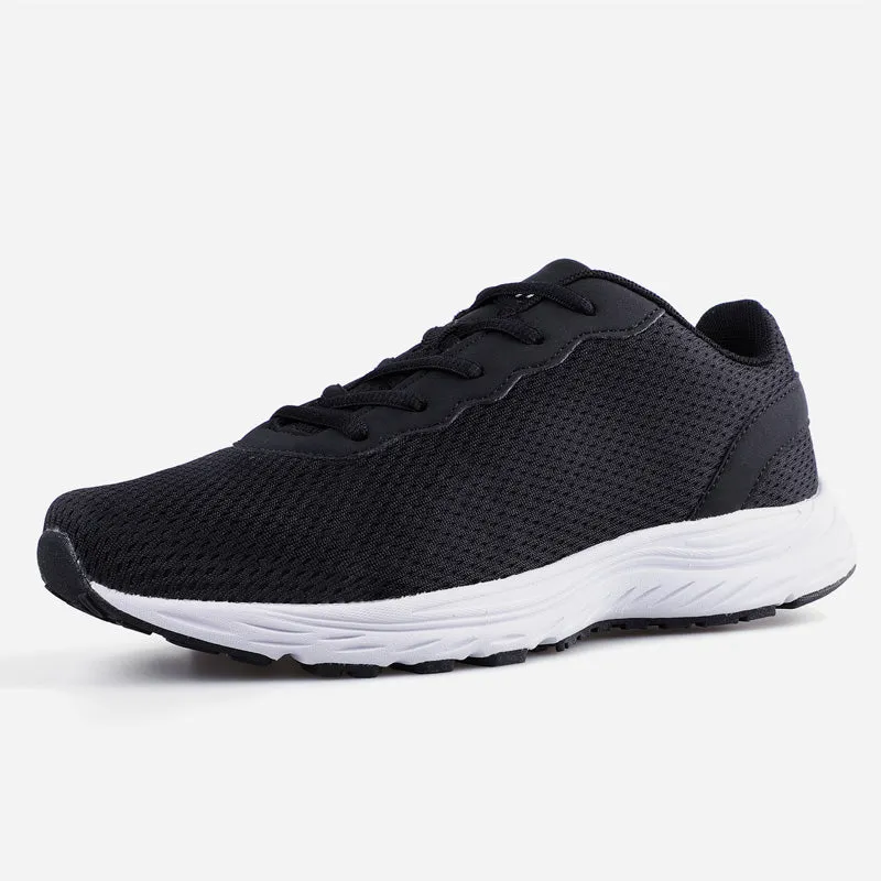 Knixmax Extra Wide Lightweight Women's Running Shoes for Flatfoot Black Sport Shoes with Wide Toe Box