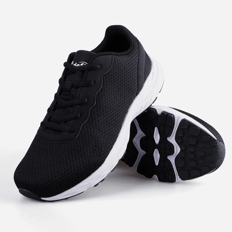 Knixmax Extra Wide Lightweight Women's Running Shoes for Flatfoot Black Sport Shoes with Wide Toe Box